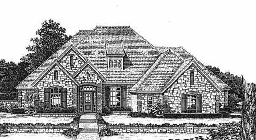 French Country house plans 8-755 - front exterior, 2,778 sq ft, 4 bed, 3 bath house plans | Monster House Plans