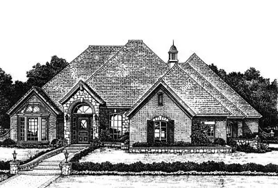 Traditional house plans 8-756 - front exterior, 2,818 sq ft, 4 bed, 3 bath house plans | Monster House Plans