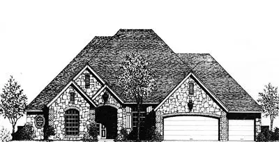 Traditional house plans 8-757 - front exterior, 2,867 sq ft, 4 bed, 3 bath house plans | Monster House Plans