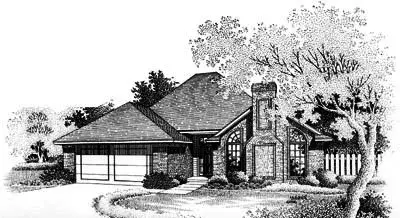 Traditional house plans 8-767 - front exterior, 1,509 sq ft, 3 bed, 2 bath house plans | Monster House Plans