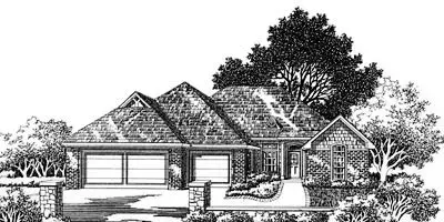 Traditional house plans 8-777 - front exterior, 1,916 sq ft, 4 bed, 3 bath house plans | Monster House Plans