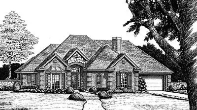 Traditional house plans 8-786 - front exterior, 2,190 sq ft, 4 bed, 2 bath house plans | Monster House Plans