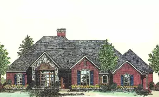 Traditional house plans 8-789 - front exterior, 2,260 sq ft, 3 bed, 2 bath house plans | Monster House Plans