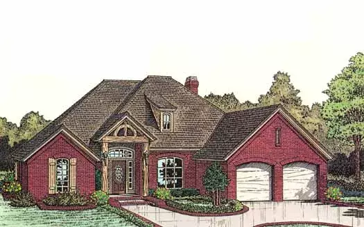 European house plans 8-790 - front exterior, 2,268 sq ft, 3 bed, 2 bath house plans | Monster House Plans