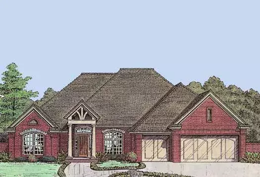 Traditional house plans 8-792 - front exterior, 2,288 sq ft, 4 bed, 2 bath house plans | Monster House Plans