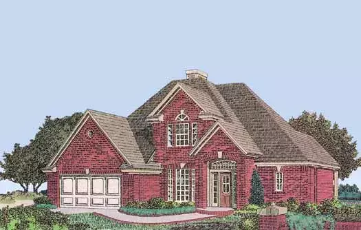 Traditional house plans 8-797 - front exterior, 2,380 sq ft, 4 bed, 2 bath house plans | Monster House Plans