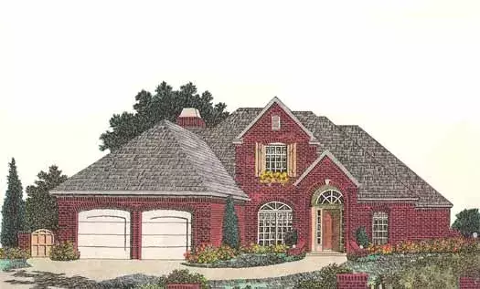 Traditional house plans 8-801 - front exterior, 2,465 sq ft, 4 bed, 2 bath house plans | Monster House Plans