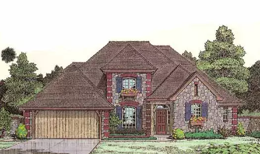 English Country house plans 8-802 - front exterior, 2,538 sq ft, 4 bed, 3 bath house plans | Monster House Plans