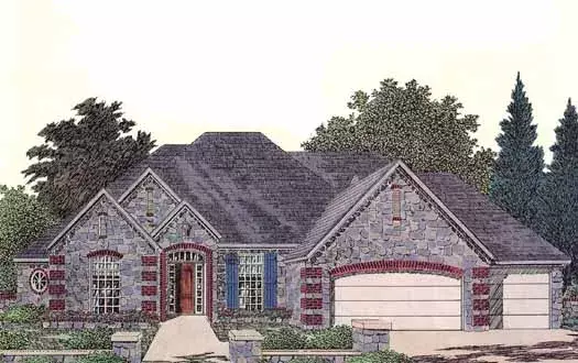 English Country house plans 8-806 - front exterior, 2,641 sq ft, 4 bed, 3 bath house plans | Monster House Plans