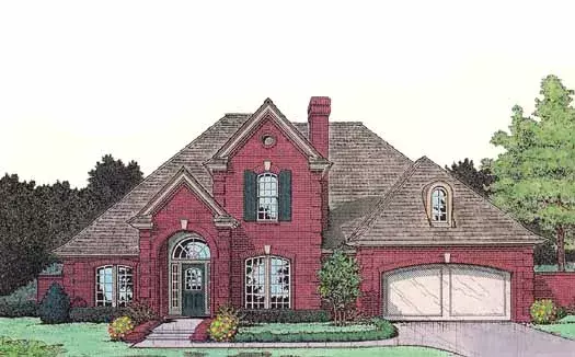 European house plans 8-807 - front exterior, 2,748 sq ft, 4 bed, 3 bath house plans | Monster House Plans