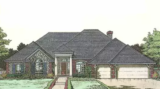 Traditional house plans 8-812 - front exterior, 2,924 sq ft, 4 bed, 3 bath house plans | Monster House Plans