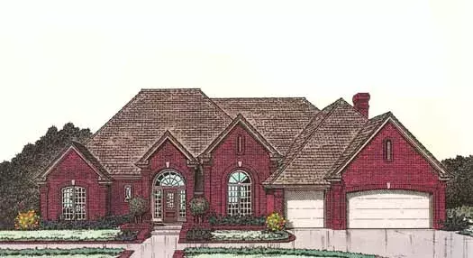 Traditional house plans 8-814 - front exterior, 2,981 sq ft, 4 bed, 3 bath house plans | Monster House Plans