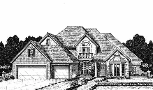 Traditional house plans 8-818 - front exterior, 3,064 sq ft, 4 bed, 3 bath house plans | Monster House Plans
