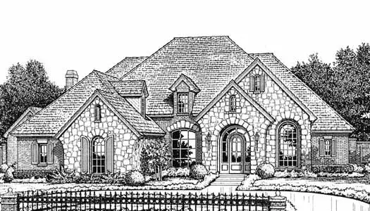 English Country house plans 8-829 - front exterior, 3,430 sq ft, 4 bed, 3 bath house plans | Monster House Plans