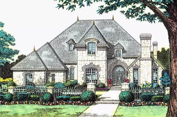 English Country house plans 8-832 - front exterior, 3,984 sq ft, 4 bed, 3 bath house plans | Monster House Plans