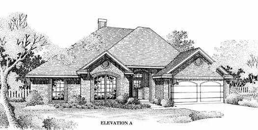 Traditional house plans 8-836 - front exterior, 1,452 sq ft, 3 bed, 2 bath house plans | Monster House Plans
