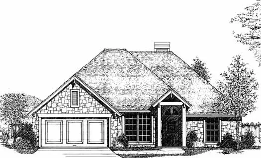 Traditional house plans 8-840 - front exterior, 1,663 sq ft, 4 bed, 2 bath house plans | Monster House Plans