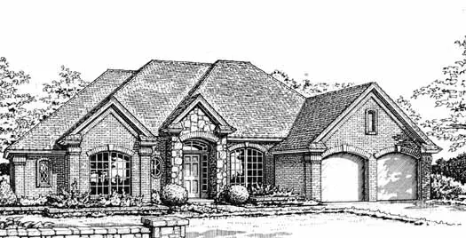 Traditional house plans 8-846 - front exterior, 2,061 sq ft, 3 bed, 2 bath house plans | Monster House Plans