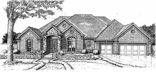 Traditional house plans 8-854 - front exterior, 2,945 sq ft, 4 bed, 3 bath house plans | Monster House Plans