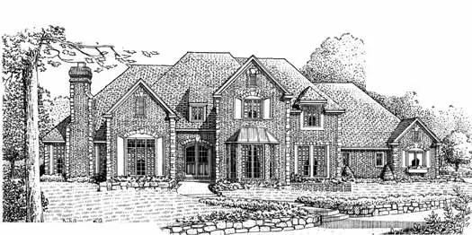 Traditional house plans 8-863 - front exterior, 3,204 sq ft, 4 bed, 3 bath house plans | Monster House Plans