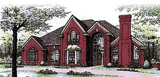 European house plans 8-870 - front exterior, 3,640 sq ft, 4 bed, 3 bath house plans | Monster House Plans