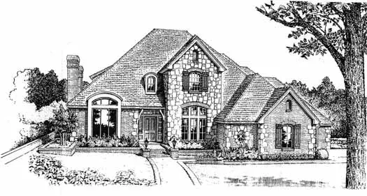 Traditional house plans 8-875 - front exterior, 4,358 sq ft, 4 bed, 2 bath house plans | Monster House Plans