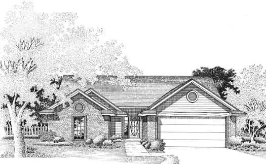 Traditional house plans 8-876 - front exterior, 1,225 sq ft, 3 bed, 2 bath house plans | Monster House Plans