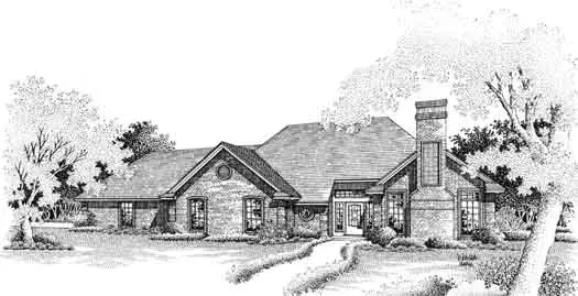Traditional house plans 8-886 - front exterior, 1,753 sq ft, 3 bed, 2 bath house plans | Monster House Plans