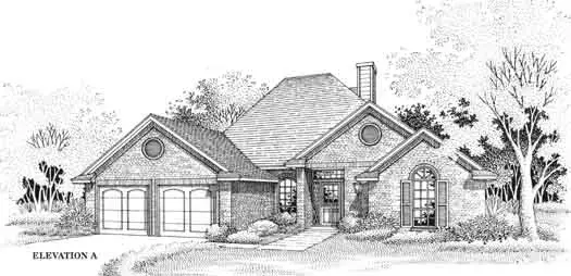 Traditional house plans 8-889 - front exterior, 1,816 sq ft, 3 bed, 2 bath house plans | Monster House Plans