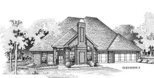 Traditional house plans 8-895 - front exterior, 2,091 sq ft, 4 bed, 2 bath house plans | Monster House Plans