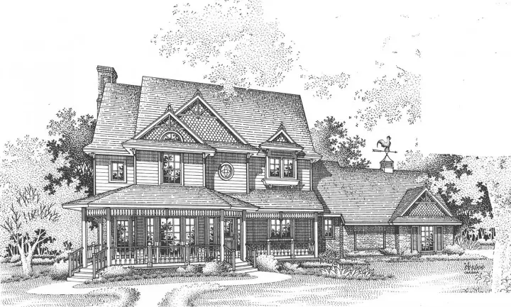 Victorian house plans 8-904 - front exterior, 1,928 sq ft, 3 bed, 2 bath house plans | Monster House Plans