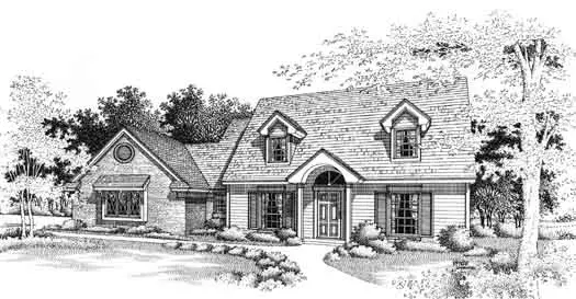 Country house plans 8-905 - front exterior, 1,939 sq ft, 3 bed, 2 bath house plans | Monster House Plans