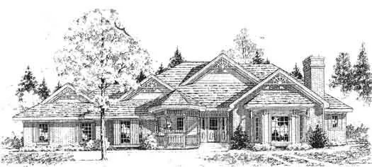Traditional house plans 8-910 - front exterior, 2,267 sq ft, 3 bed, 3 bath house plans | Monster House Plans