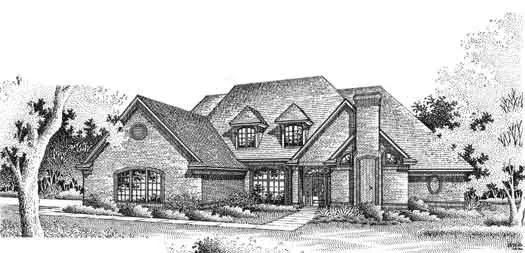 Traditional house plans 8-926 - front exterior, 3,235 sq ft, 4 bed, 3 bath house plans | Monster House Plans