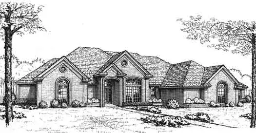 Traditional house plans 8-933 - front exterior, 3,590 sq ft, 4 bed, 3 bath house plans | Monster House Plans