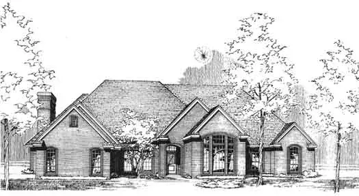 Traditional house plans 8-934 - front exterior, 3,591 sq ft, 4 bed, 3 bath house plans | Monster House Plans