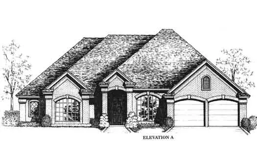 Traditional house plans 8-955 - front exterior, 2,026 sq ft, 4 bed, 3 bath house plans | Monster House Plans