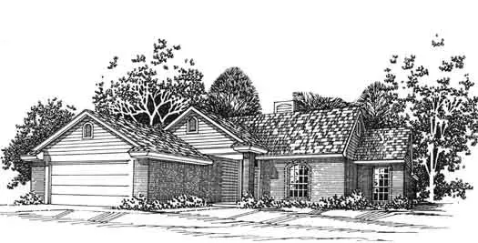 Traditional house plans 8-959 - front exterior, 2,089 sq ft, 3 bed, 2 bath house plans | Monster House Plans