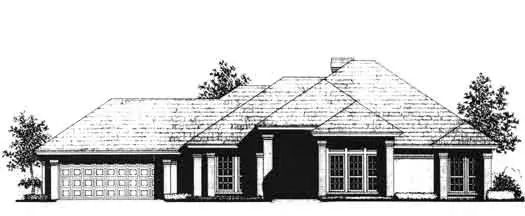 Traditional house plans 8-963 - front exterior, 2,137 sq ft, 4 bed, 2 bath house plans | Monster House Plans