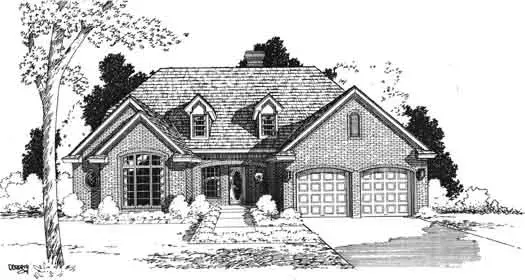 Traditional house plans 8-964 - front exterior, 2,146 sq ft, 3 bed, 2 bath house plans | Monster House Plans