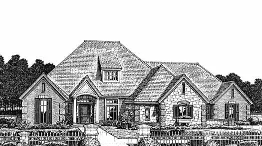Traditional house plans 8-972 - front exterior, 2,789 sq ft, 4 bed, 3 bath house plans | Monster House Plans