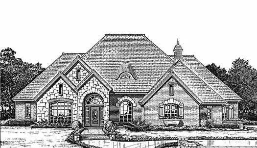 English Country house plans 8-974 - front exterior, 2,670 sq ft, 4 bed, 3 bath house plans | Monster House Plans
