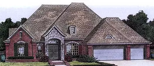 European house plans 8-982 - front exterior, 2,282 sq ft, 4 bed, 3 bath house plans | Monster House Plans