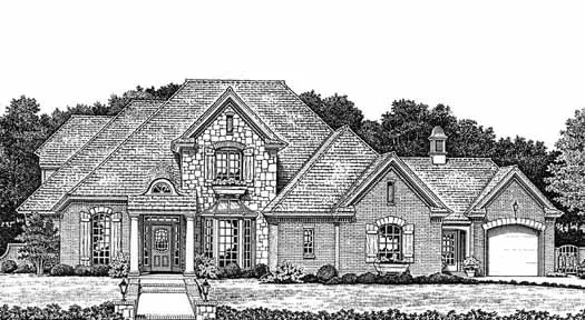 Traditional house plans 8-983 - front exterior, 2,877 sq ft, 4 bed, 3 bath house plans | Monster House Plans