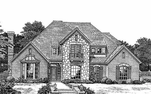 European house plans 8-987 - front exterior, 2,793 sq ft, 4 bed, 3 bath house plans | Monster House Plans