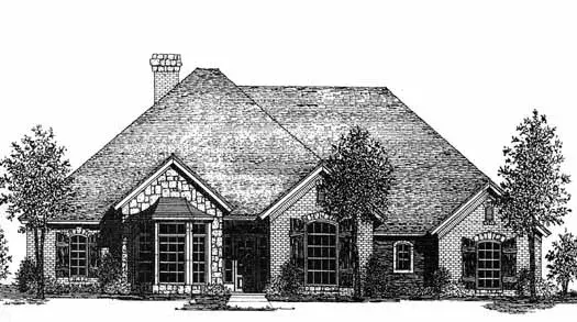 Traditional house plans 8-989 - front exterior, 2,369 sq ft, 3 bed, 2 bath house plans | Monster House Plans