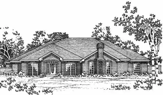 Traditional house plans 8-997 - front exterior, 3,165 sq ft, 3 bed, 2 bath house plans | Monster House Plans
