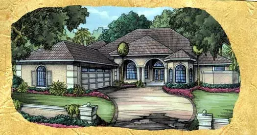 Mediterranean house plans 81-115 - front exterior, 2,540 sq ft, 3 bed, 2 bath house plans | Monster House Plans