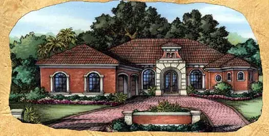 Mediterranean house plans 81-118 - front exterior, 2,793 sq ft, 3 bed, 4 bath house plans | Monster House Plans