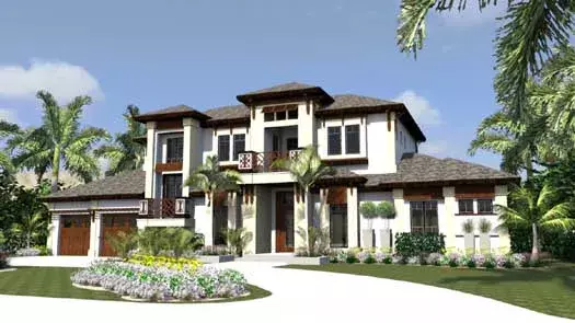 Coastal house plans 82-122 - front exterior, 4,806 sq ft, 4 bed, 4 bath house plans | Monster House Plans